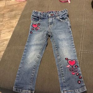 Girls size 3t Denim Jeans with heart pockets